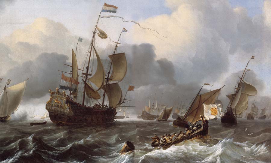 Detail of THe Eendracht and a Fleet of Dutch Men-of-War